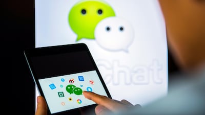 Roughly 83 per cent of all smartphone users in China use WeChat on a regular basis for social networking and transactions. Getty