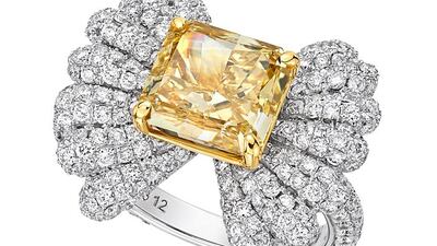 Ring: King Bird of Papua diamond and sapphire ring, Dh484,832, Van Eyck Jewellery.