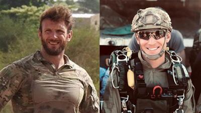 French soldiers Cedric de Pierrepont, left, and Alain Bertoncello were killed in a military operation to free four hostages in Burkina Faso. French Army via AP