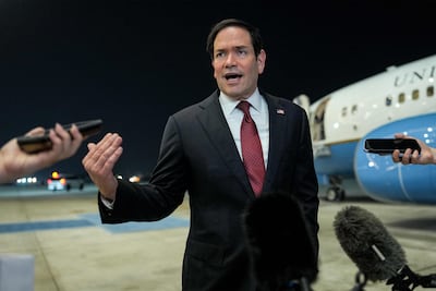 US Secretary of State Marco Rubio arrives in Abu Dhabi on June 23. AFP