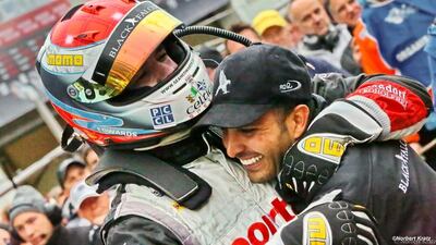 Khaled Al Qubaisi, right, had a very close relationship with Sean Edwards, who died in a crash in October. Picture courtesy of Norbert Kratz