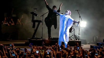 Jared Leto, lead vocalist and Tomo Milicevic. Victor Besa for The National