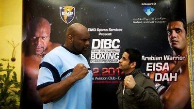 UAE professional boxer Eisa Al Dah, right, and Bob Sapp.
