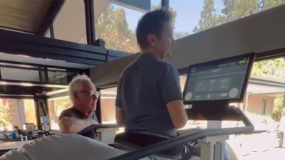 Jeremy Renner posted a video on his social media where he is walking on an anti-gravity treadmill after his New Year's day accident. Photo: Jeremy Renner