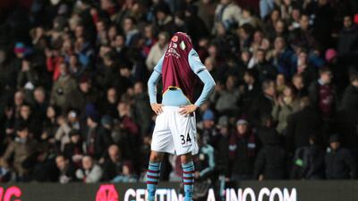 Aston Villa's Matthew Lowton might have been dejected after his side's 3-2 loss to Manchester United, but his performance shows the young right-back is more than capable in the Premier League after his summer transfer from Sheffield Utd. Lindsey Parnaby/???