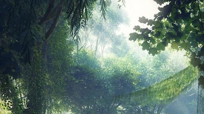A rendering of the rainforest.