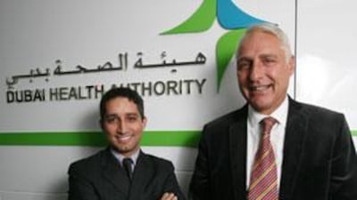Dr Peyvand Khaleghian, left, and Dr Colin Feek, right, from Dubai Health Authority.
