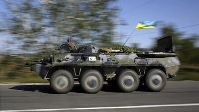 The Ukrainian army patrols in Donetsk region on September 3. AFP Photo