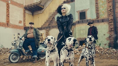 Emma Stone plays the titular character in 'Cruella', a Disney live-action remake of '101 Dalmations'. All photos courtesy Disney