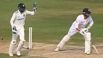 England's Ben Foakes after being bowled by Kuldeep Yadav of India for six. Getty Images