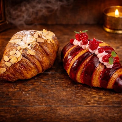 The croissants are crunchy on the outside and pillowy on the inside. Photo: Readles by Chef Sperxos