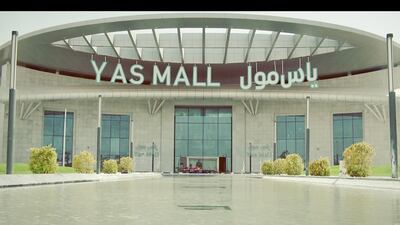 The Infiniti Red Bull car pulls up at Yas Mall on Yas Island. Courtesy Aldar Properties