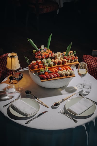 From burrata and pasta to sushi and maki rolls, the menu balances Italian comfort with Japanese precision. Photo: Billionaire Dubai
