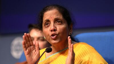 India's finance minister Nirmala Sitharaman. Bloomberg