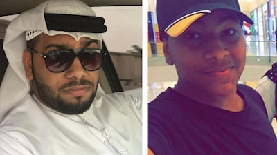 Emirati brothers Khalifa Saud Al Naqbi, 21, left, and 14-year-old Saud Saud Al Naqbi died in a car accident in Khor Fakan, Sharjah, on March 24, 2017. Courtesy of the family