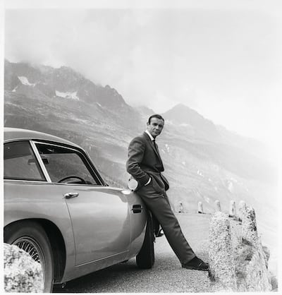 Bond actor Sean Connery with an original Aston Martin DB5.