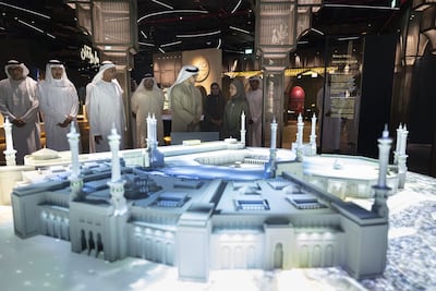 Sheikh Mansour enjoys a tour of the museum, which will soon open its doors to visitors. Photo: Wam