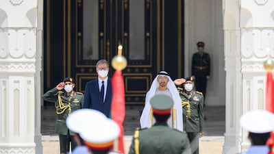 Mr Vucic was accorded an official reception on his arrival at Qasr Al Watan.