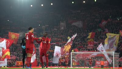 Virgil van Dijk of Liverpool and Sadio Mane during Liverpool's victory. Getty Images