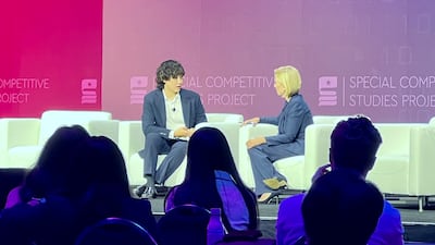 Scale AI chief executive Alexandr Wang in a discussion at the AI+ Expo in Washington. Photo: Cody Combs