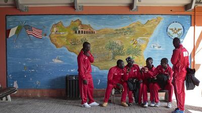 "There are many people in the camp, and we are the lucky ones playing. We are living better here than we did in Africa," says Abu Anifa, a 19-year-old winger from Ghana. Tony Gentile / Reuters