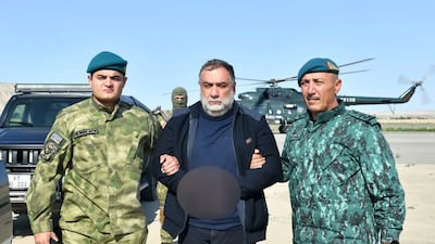 Ruben Vardanyan, the former head of Nagorno-Karabakh, being detained by Azerbaijani guards. Photo: State Border Service of Azerbaijan / EPA