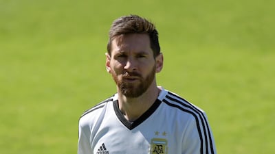Argentina's Lionel Messi during training. Reuters
