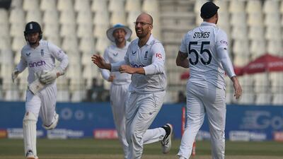 England spinner Jack Leach finished with 4-98 after Pakistan's first innings.