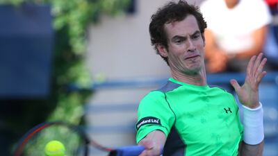 Andy Murray returns to Gilles Muller during their ATP Dubai Duty Free Tennis Championships first round match on Tuesday. Marwan Naamani / AFP