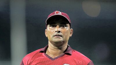 Sindhis leg-spinner Pravin Tambe looks on during their game against Kerala Knights in the T10 League on Thursday in Sharjah.