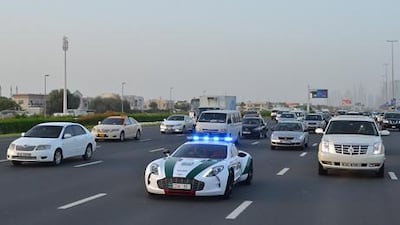 The Aston Martin on patrol in Dubai. Courtesy Dubai Police