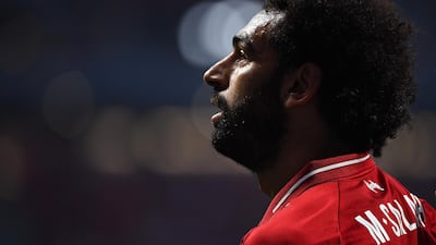 Liverpool's Egyptian forward Mohamed Salah looks on during the final. AFP