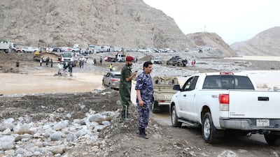 RAK emergency and crisis team saved hundreds of trapped people in mountains and valleys. Courtesy Ras Al Khaimah Police