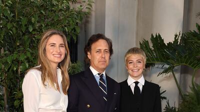 Lauren Bush, David Lauren and Maggie Rogers. AFP