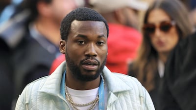 Rapper Meek Mill looks on before Super Bowl LIV at Hard Rock Stadium on February 2, 2020 in Miami, Florida. AFP