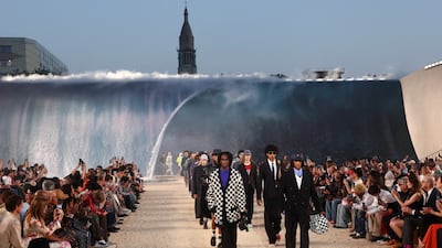 Models show off new looks at the Louis Vuitton show during Men's Fashion Week in Paris. Reuters