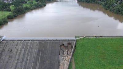 A town in northern England was evacuated on Thursday over fears that a dam damaged after heavy rain could collapse AFP / DERBYSHIRE CONSTABULARY