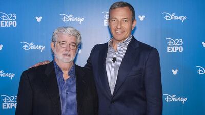 Bob Iger (left), the chairman and chief executive of The Walt Disney Company, with Star Wars creator George Lucas. Getty Images