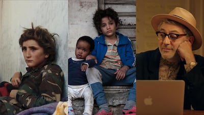 From left: Talal Derki’s ‘Of Fathers and Sons’, Nadine Labaki’s ‘Capernaum’ and Elia Suleiman in his film ‘This Must Be Heaven’. Courtesy Sony Pictures Classics; Basis Berlin; Waad Al-Kateab; Rectangle Productions