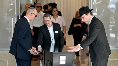 Mourners accompany the coffin of Yaakov Levitan, who was killed in the December 14 shooting at Bondi Beach, to the Macquarie Park Cemetery in Sydney. AFP