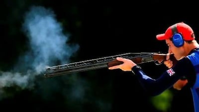 Great Britain's Peter Wilson admitted to nerves in the first round but settled down by remembering the advice of his coach, Sheikh Ahmed bin Hasher, to win the double trap gold.