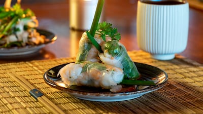 Cold rolls with shrimp, chicken, noodles and fresh veggies at the Saigon Social brunch