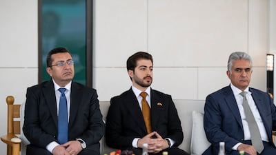 Members of the leadership of the Kurdistan Regional Government during the meeting at Al Shati Palace