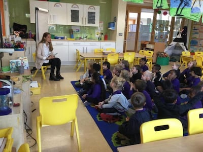 Kaadan Class at the Dartford Bridge Community Primary School in Kent were thrilled that their namesake could do a reading for them last year. Photo: Nadine Kaadan
