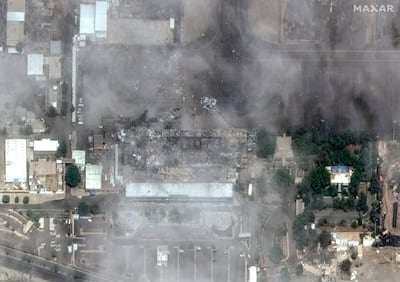 The destroyed main terminal and control tower at Sanaa International Airport after an Israeli air strike. Reuters