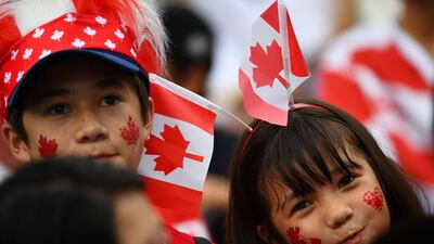 Canada supporters at the Fukuoka Hakatanomori Stadium. AFP
