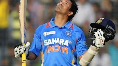 Sachin Tendulkar was criticised by some for the manner in which he scored his 100th hundred. Munir uz Zaman / AFP
