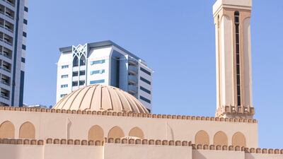 Al Emam Al Nawawi Mosque. An architectural walk on Saturday explored spaces of coexistence around Al Qasimiyah neighborhood in Sharjah. The journey followed the path of the recently launched publication 'In Search if Spaces of Coexistence: An Architect’s Journey'. Photo: Reem Mohammed/The National