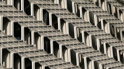 Details of the Pasteur Dental Lab Building form a geometric pattern. Pawan Singh / The National