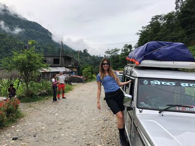 Dolores Al Shelleh, 28, while training with her team in Nepal. Courtesy: Delores Al Shelleh